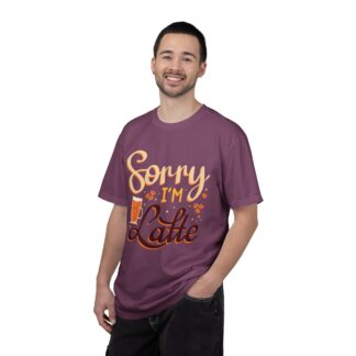 Funny coffee Tshirts for Coffee Lovers - Sorry I’m Latte Unisex Tee - Image 34