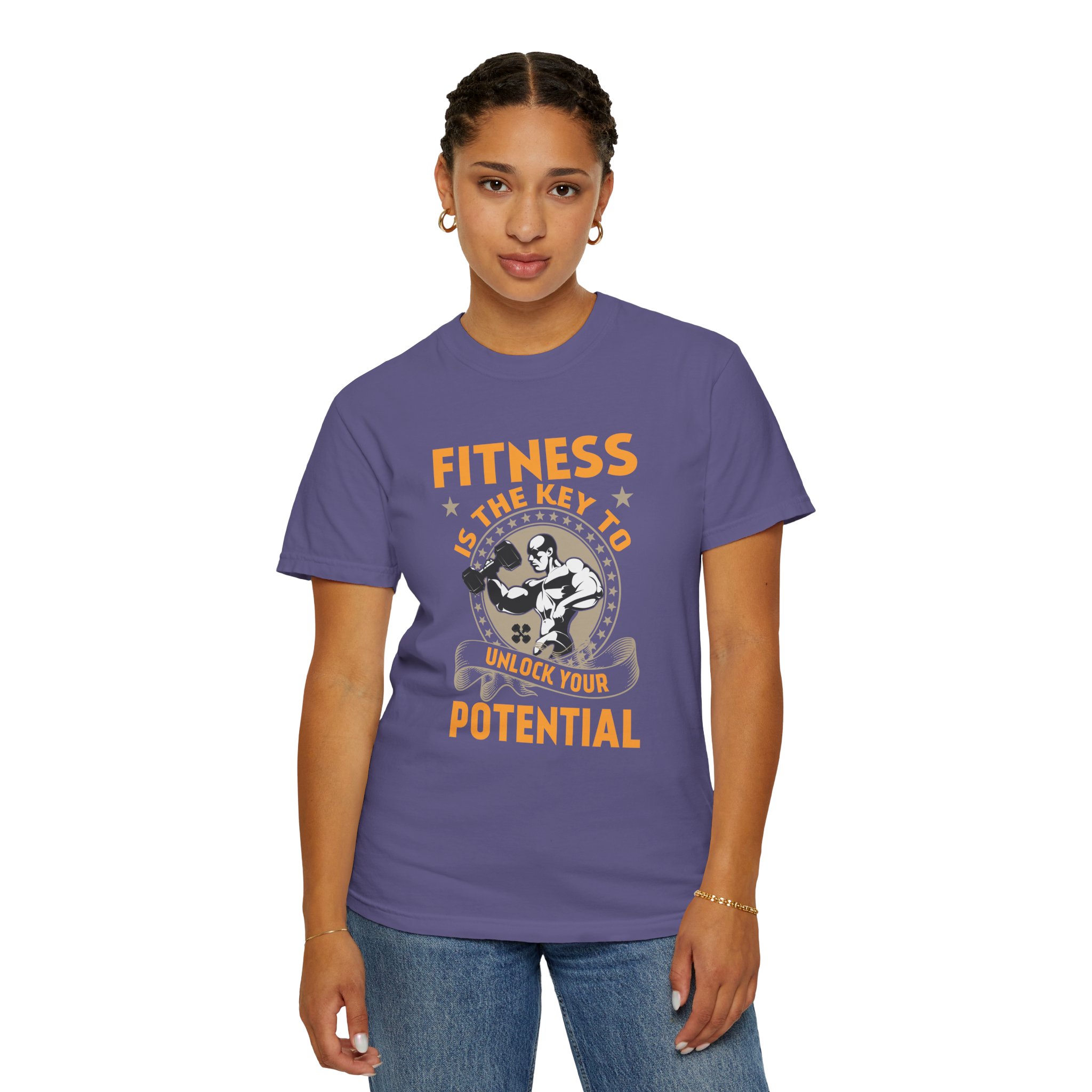 Fitness Is the Key to Unlock Your Potential T-Shirt – Motivational Gym Graphic Tee for Athletes, Strength & Peak Performance. - Image 44
