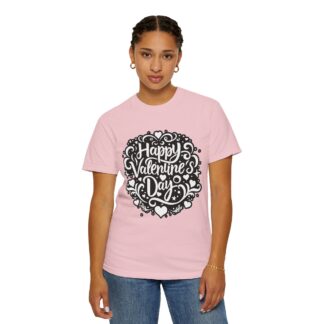 Happy Valentine’s Day Heart Floral T-Shirt – Romantic Floral Graphic Tee for Couples, Love Gifts & Festive Celebration. - Image 4