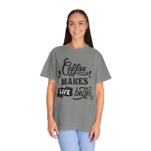 Coffee lover funny tshirt - Lives Better Tee - Image 27