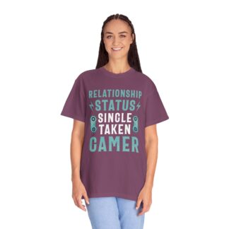Gamer Graphic Tee for Gamers with Humor | EarnestlilyRelationship Status: Single Taken Gamer Unisex Tee - Image 51