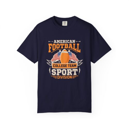 American Football Unisex Garment-Dyed T-Shirt, Perfect for Game Day, Sports Fan Gift, Tailgate Party, College Team Merchandise.