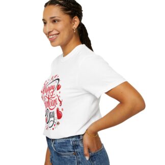 Happy Valentine’s Day Heart Design T-Shirt – Romantic Valentine Graphic Tee for Couples, Love Gift & Festive Wear. - Image 5