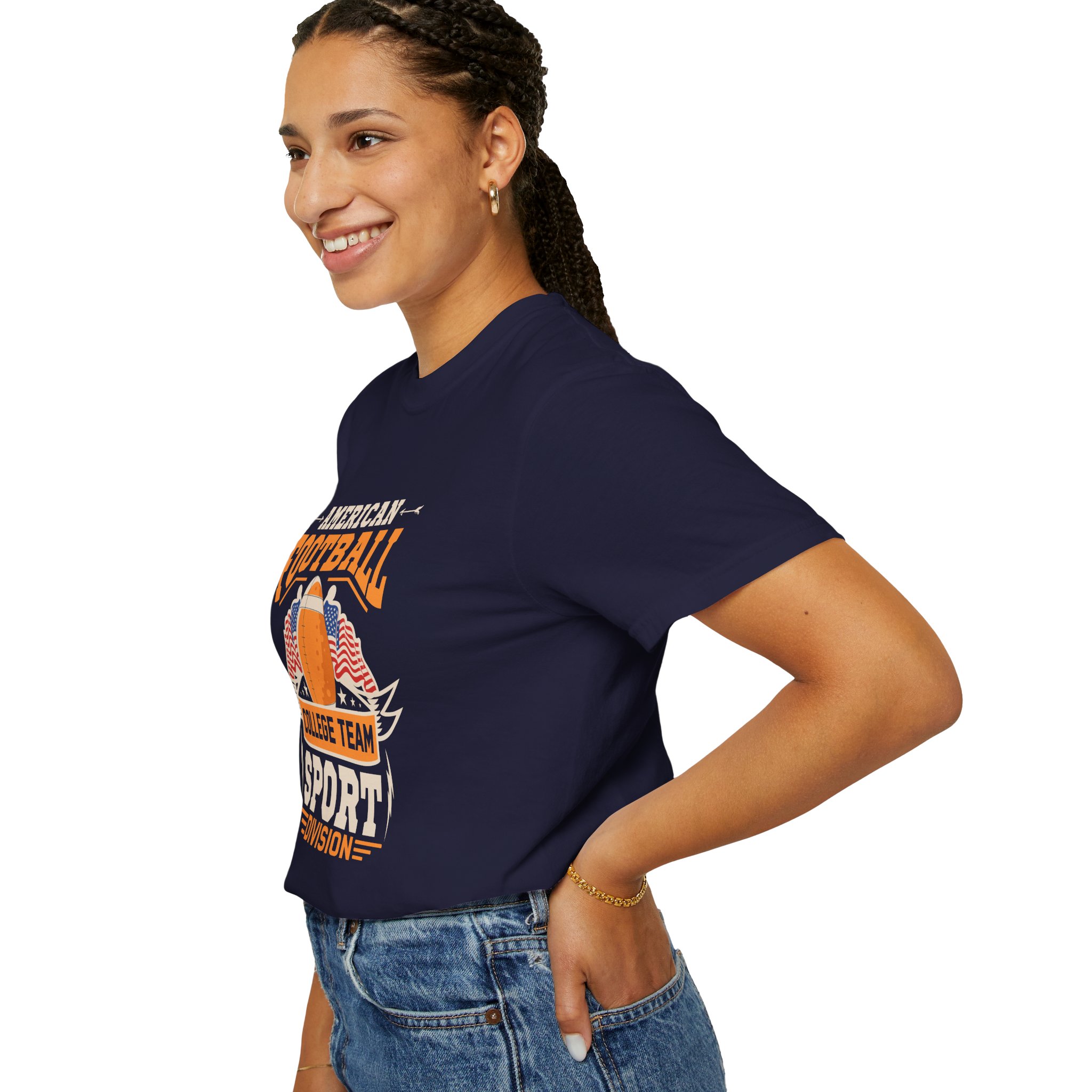 American Football Unisex Garment-Dyed T-Shirt, Perfect for Game Day, Sports Fan Gift, Tailgate Party, College Team Merchandise. - Image 5