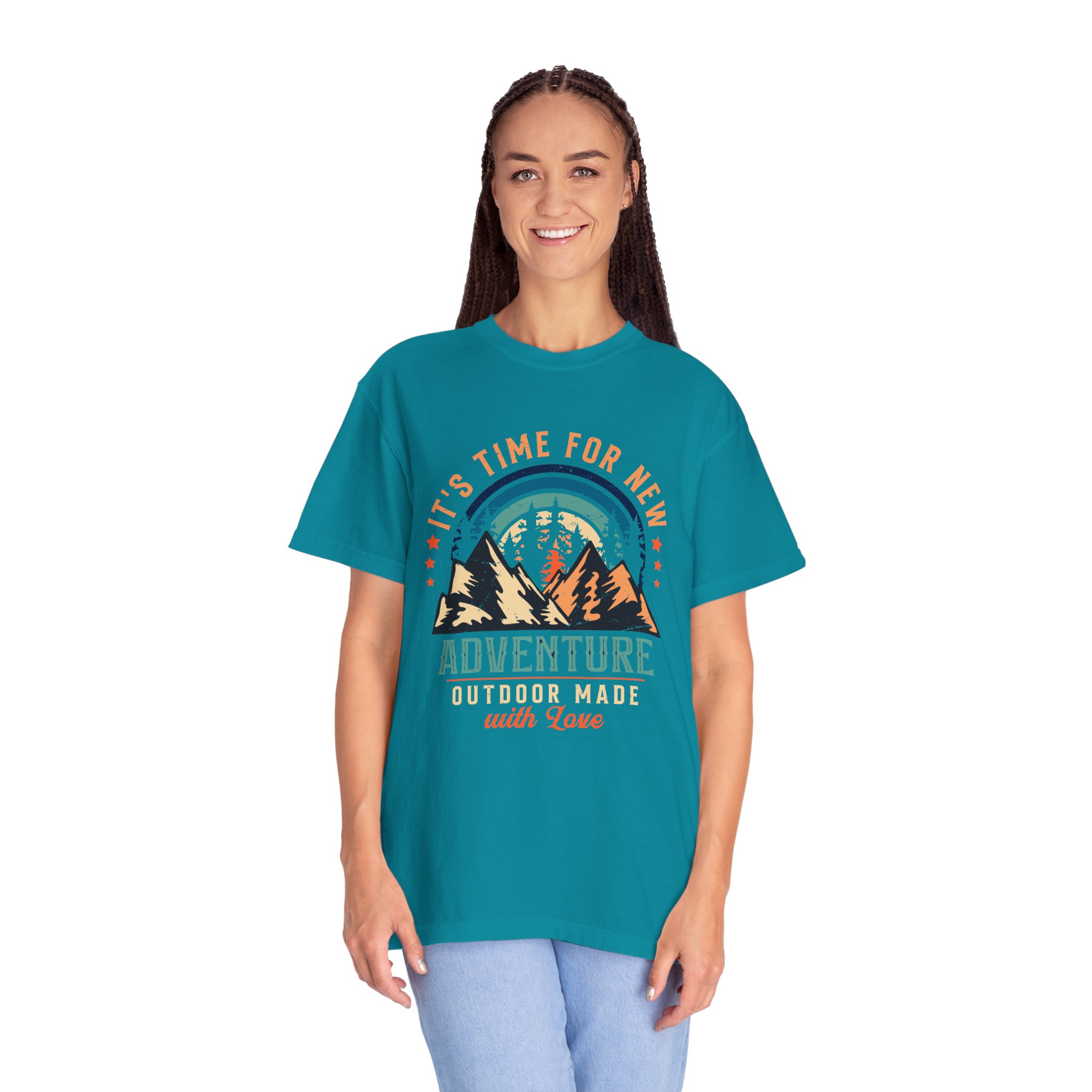 Adventure Awaits Unisex Garment-Dyed T-shirt, Perfect for Outdoor Lovers, Casual Wear, Vacation, Gifts for Adventurers. - Image 11