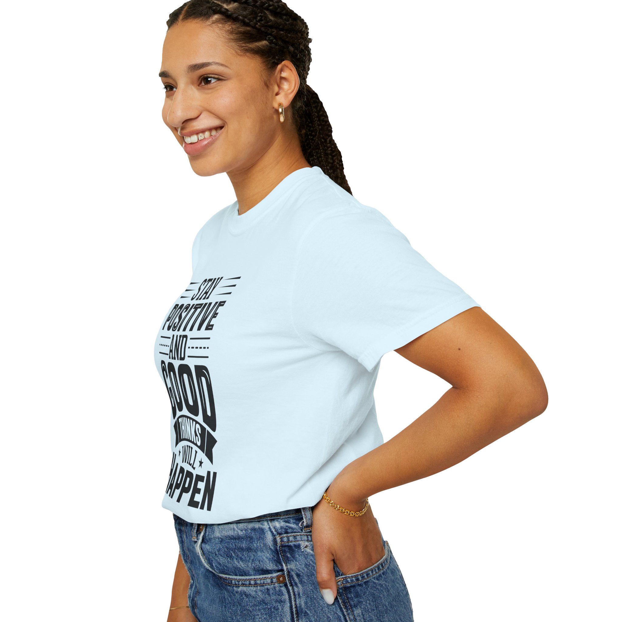 Stay Positive and Good Things Will Happen T-Shirt – Inspirational Motivational Quote Graphic Tee for Positive Mindset & Self Motivation. - Image 5