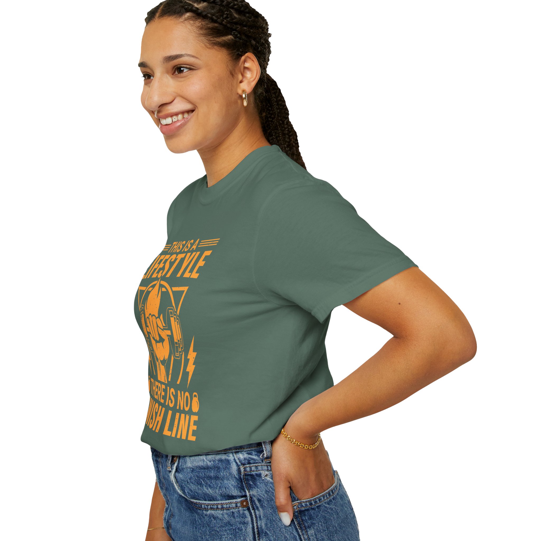 b2 - 6.15b - This Is a Lifestyle There Is No Finish Line T-Shirt – Motivational Running Graphic Tee for Endurance, Commitment & Active Living. - Image 5