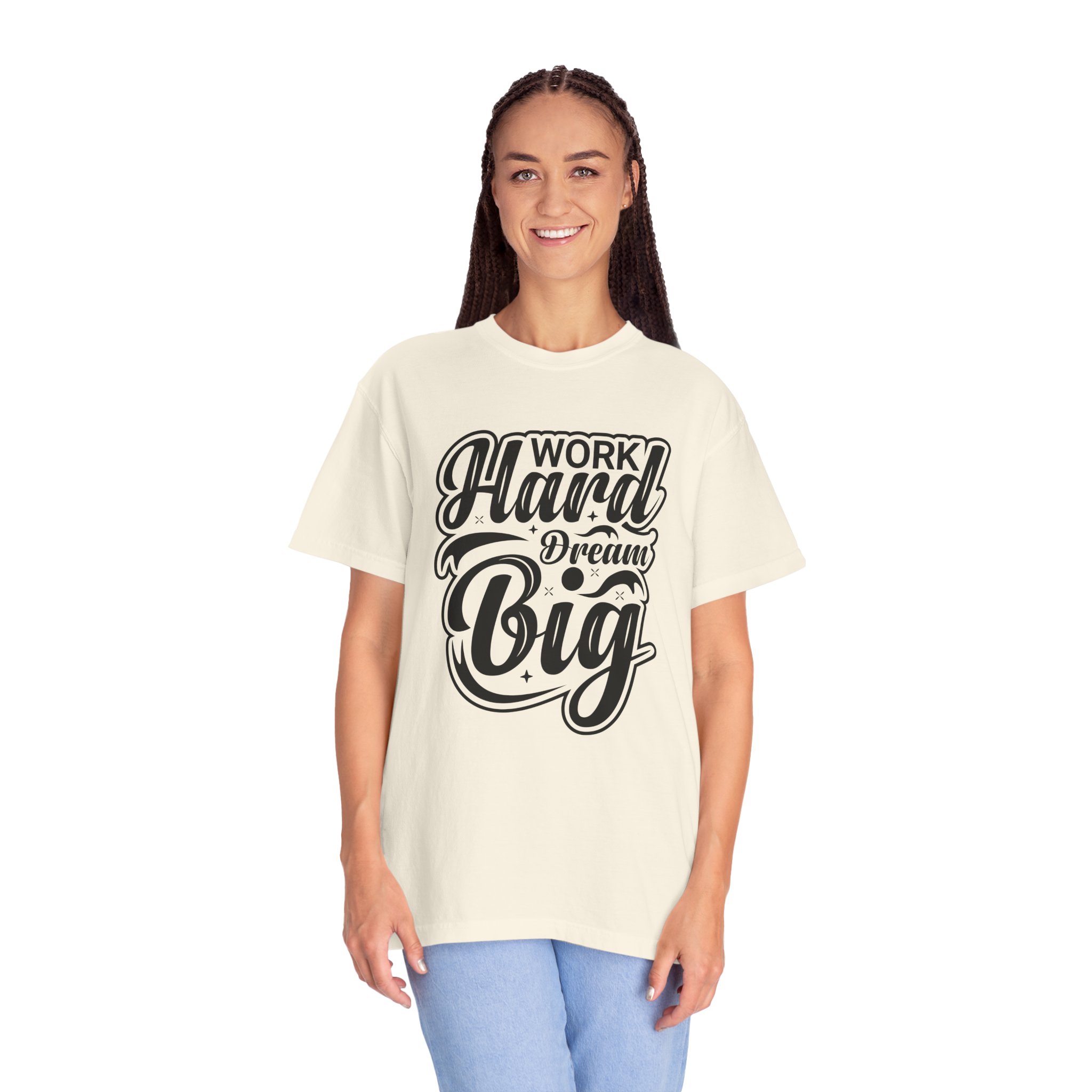 Motivational T-Shirt - Work Hard Dream Big - Unisex Tee for Inspiration, Casual Wear, Gift, Fitness, Entrepreneurs. - Image 3