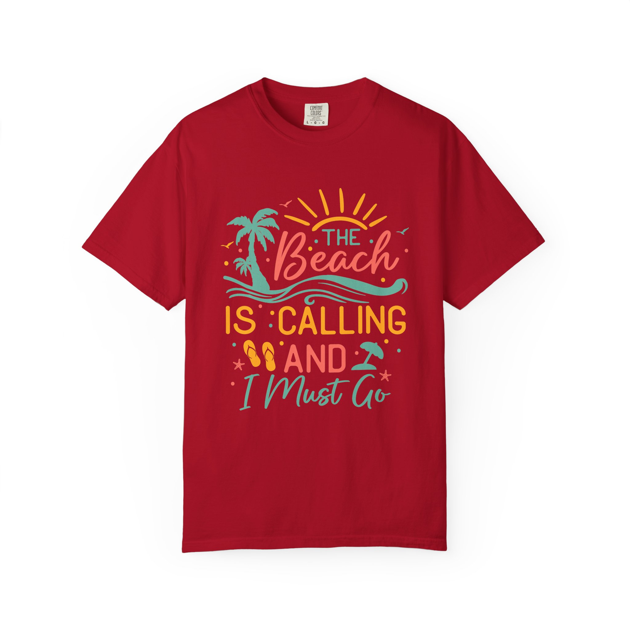 C - 13.4 - Beach-Themed Garment-Dyed T-Shirt, Summer Tee, Vacation Shirt, Gift for Beach Lovers, Casual Wear, Fun Summer Outfit. - Image 41
