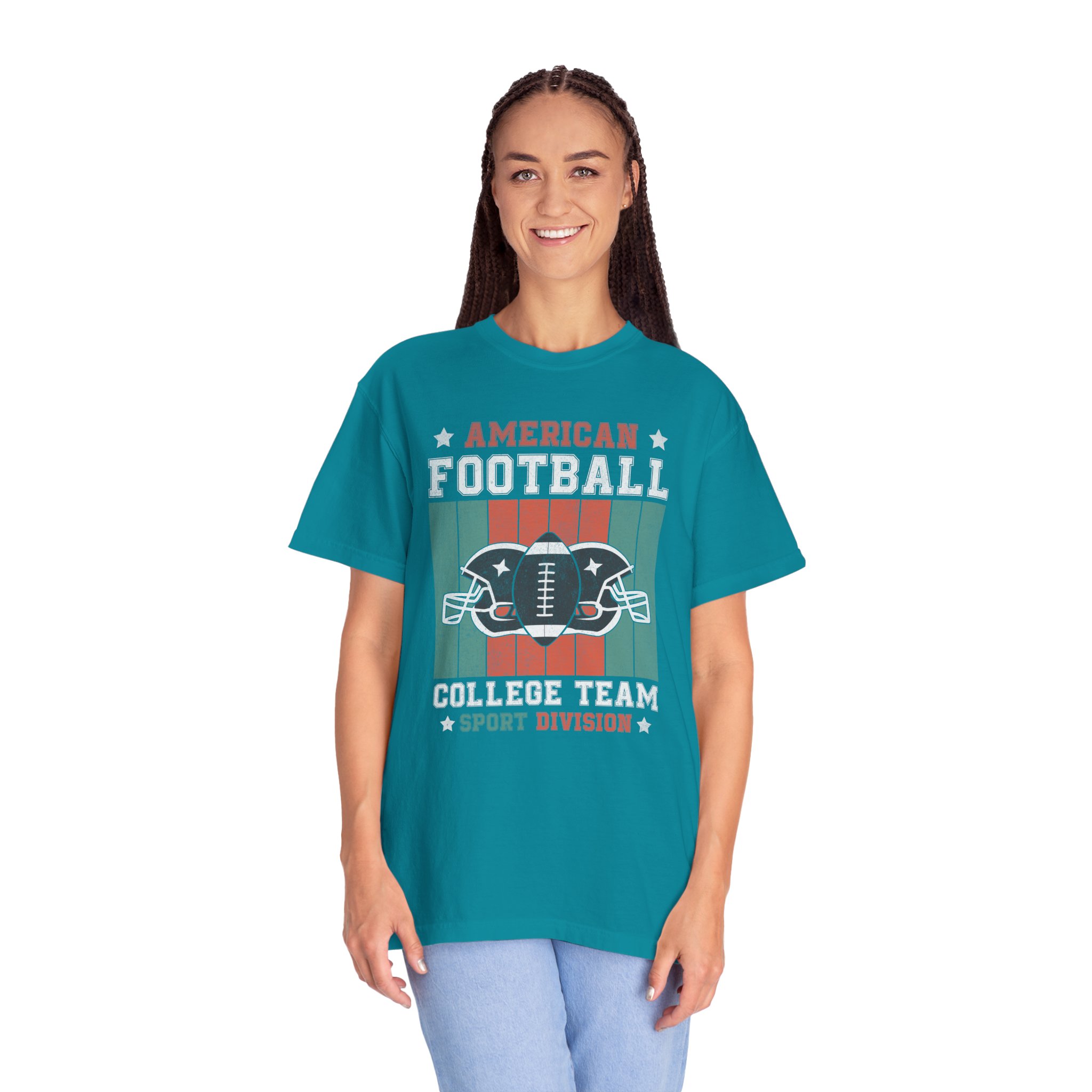 C - 16.16 - American Football College Team Unisex Garment-Dyed T-Shirt, Sports Fan Tee, Game Day Shirt, Gift for Football Lovers. - Image 19