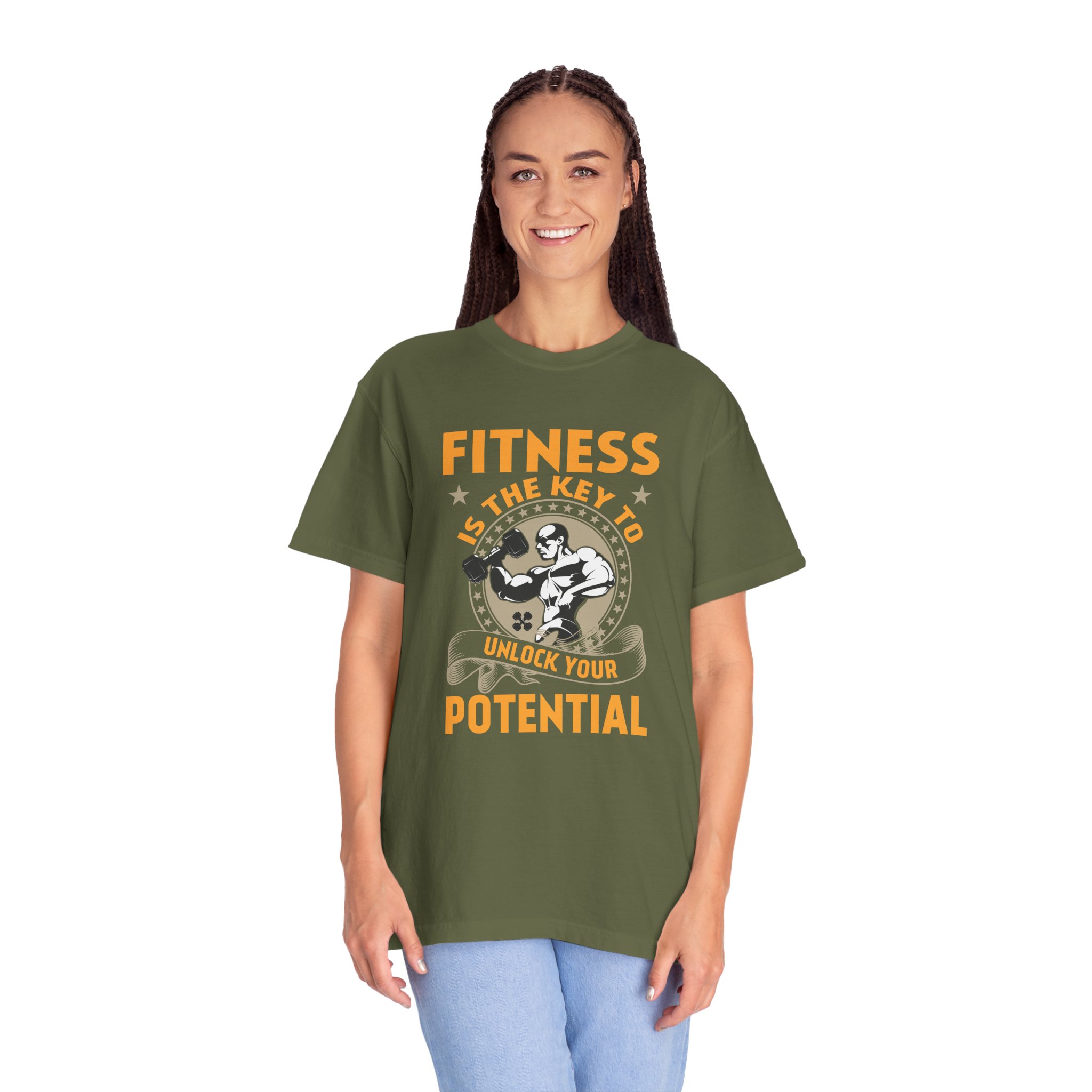 Fitness Is the Key to Unlock Your Potential T-Shirt – Motivational Gym Graphic Tee for Athletes, Strength & Peak Performance. - Image 11