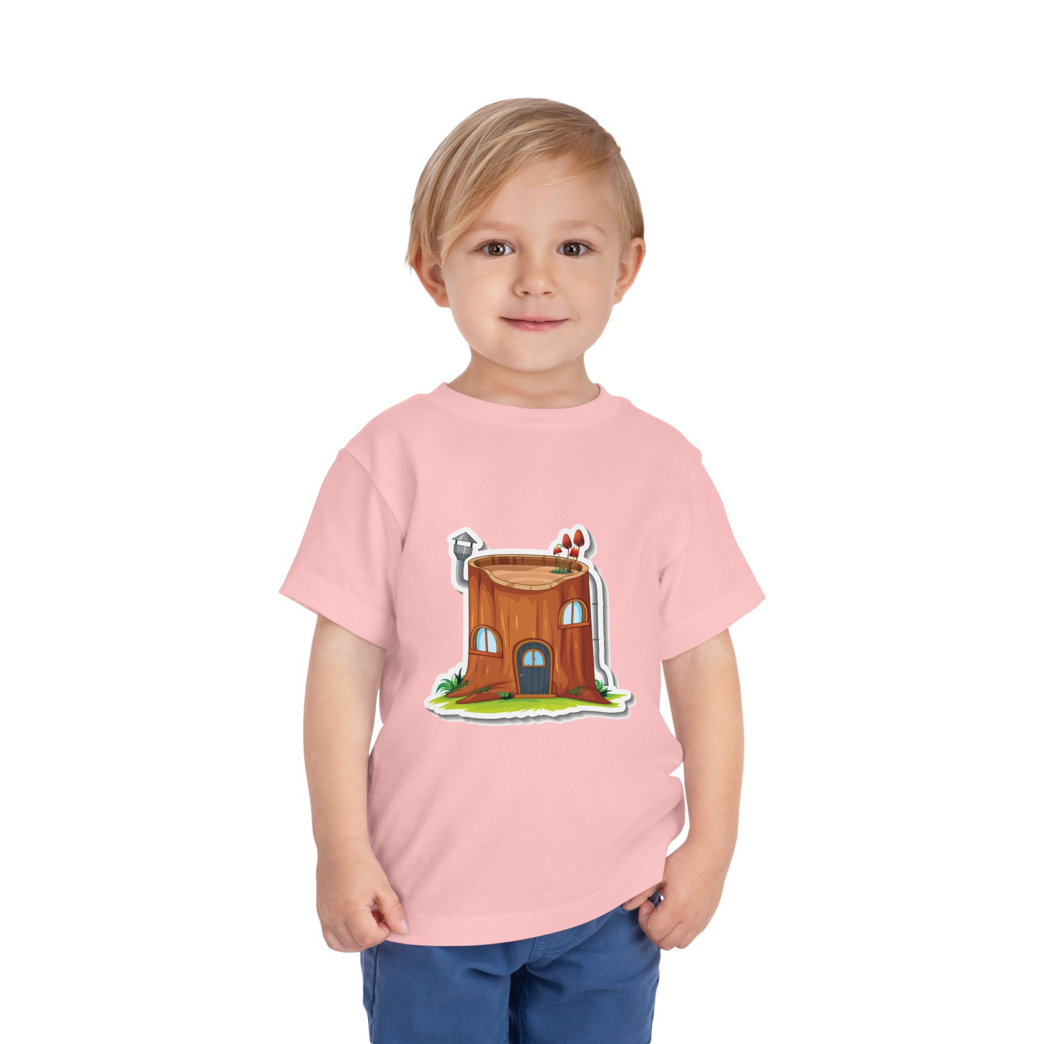 Cozy Tree Stump House Toddler T-Shirt – Cute Forest Cottage Graphic Tee for Kids, Boys & Girls. - Image 23