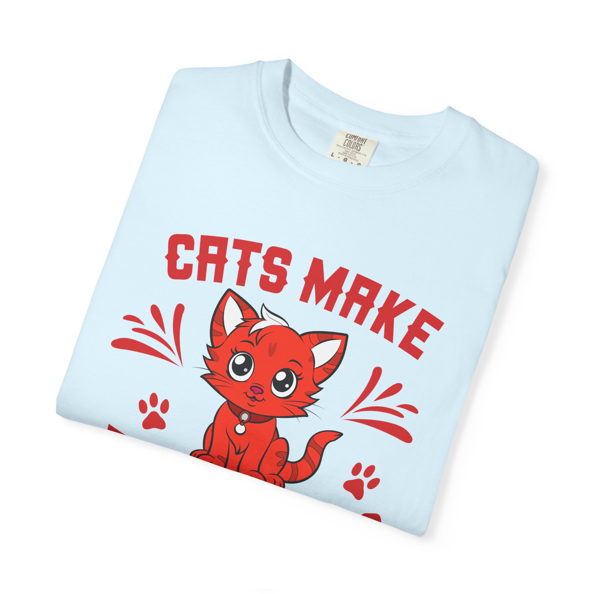 Cats Make Everything Better T-Shirt — Cute Red Kitten Graphic Tee for Cat Lovers, - Image 39