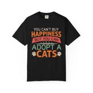 b2 - 5.16 - You Can’t Buy Happiness But You Can Adopt a Cat T-Shirt – Rescue Cat Lover Graphic Tee for Adoption Awareness & Heartwarming Pet Vibes.