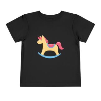Cute Pastel Rocking Horse Toddler T-Shirt – Adorable Kids Graphic Tee for Babies, Boys & Girls.