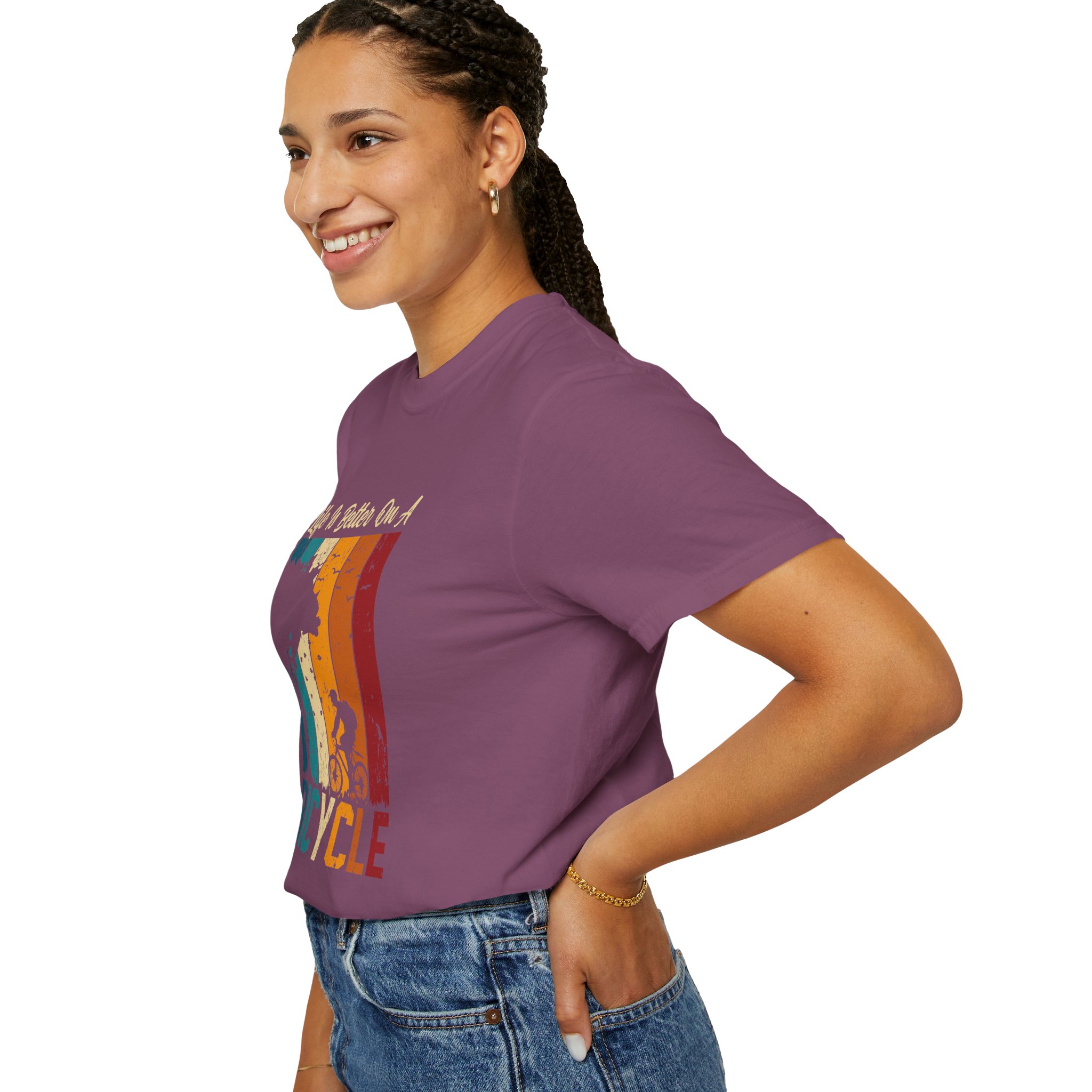 Bicycle Adventure T-Shirt, Unisex Garment-Dyed Tee for Cycling Enthusiasts, Perfect Gift for Riders, Eco-Friendly Apparel, Summer Outing Top. - Image 37