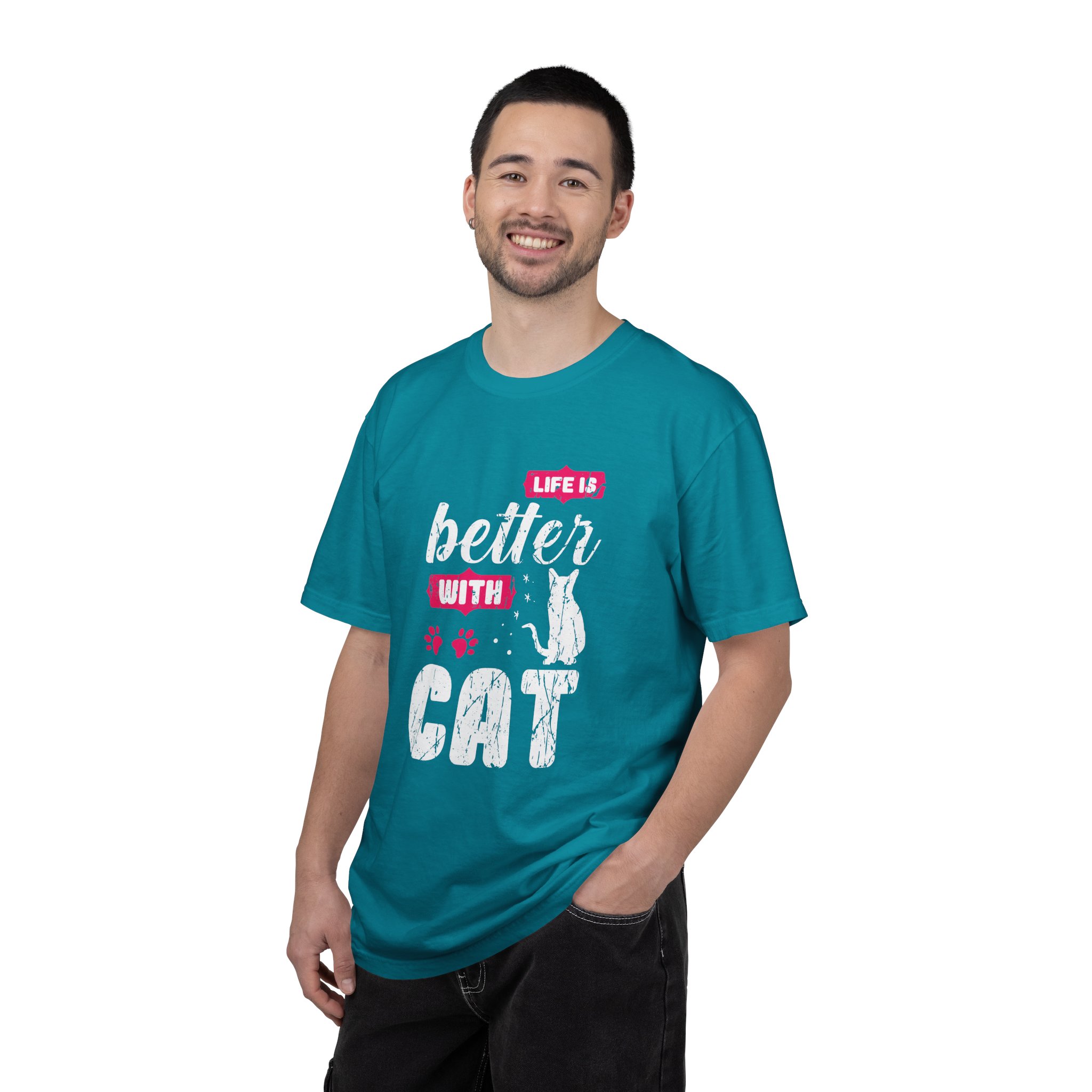 b2 - 5.17 - Life Is Better with Cat T-Shirt – Funny Cat Lover Graphic Tee for Cozy Vibes & Everyday Happiness. - Image 2