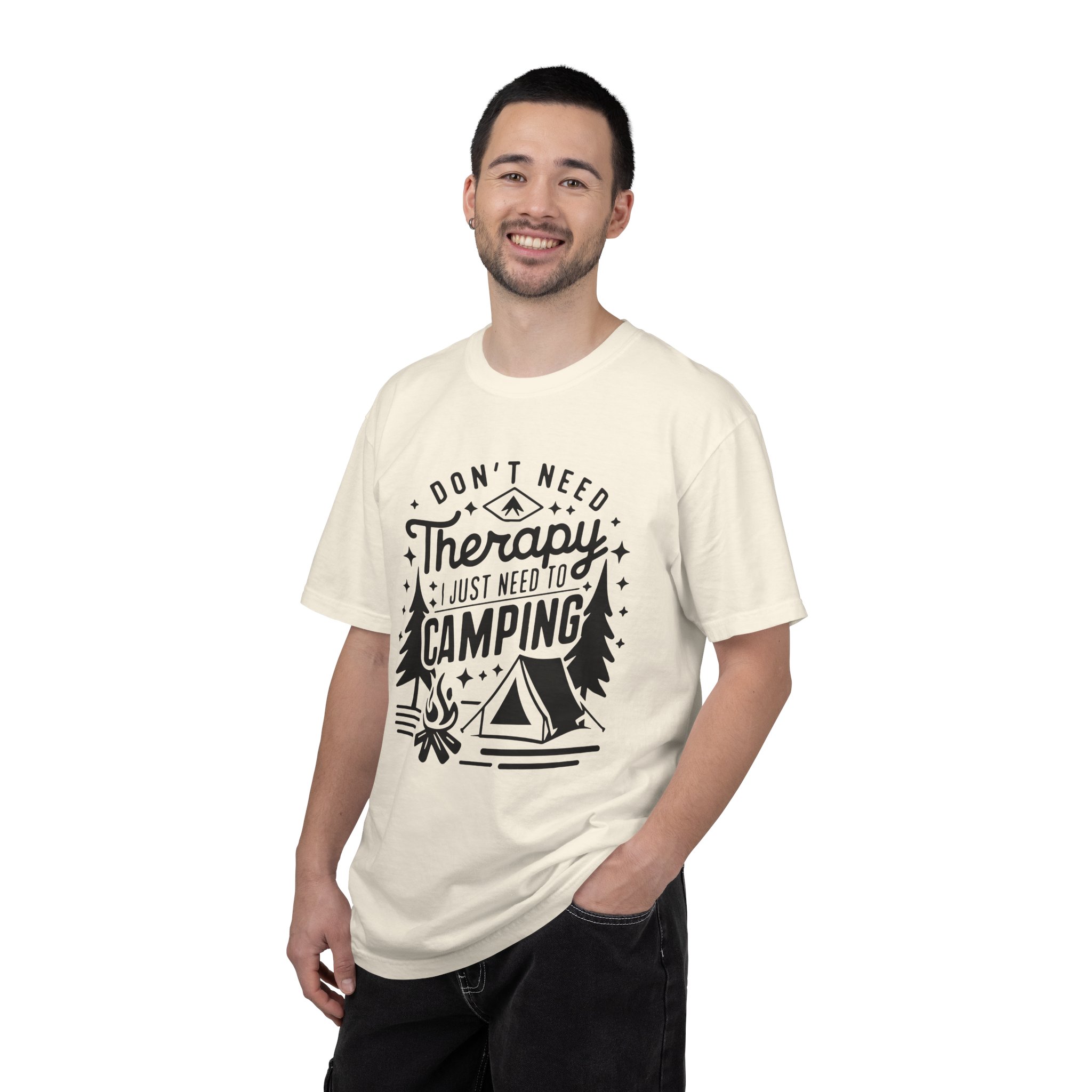 Camping Therapy T-Shirt | Unisex Garment-Dyed Tee for Outdoor Lovers, Perfect Gift for Campers, Nature Lovers, and Adventure Seekers. - Image 2