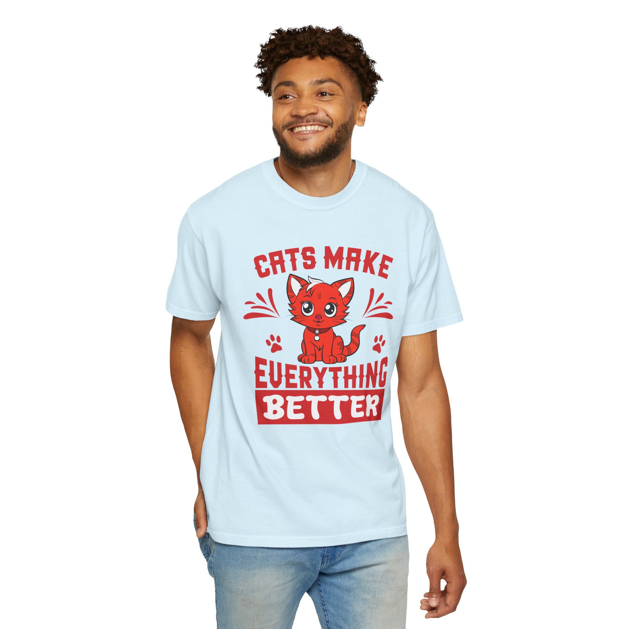 Cats Make Everything Better T-Shirt — Cute Red Kitten Graphic Tee for Cat Lovers, - Image 38