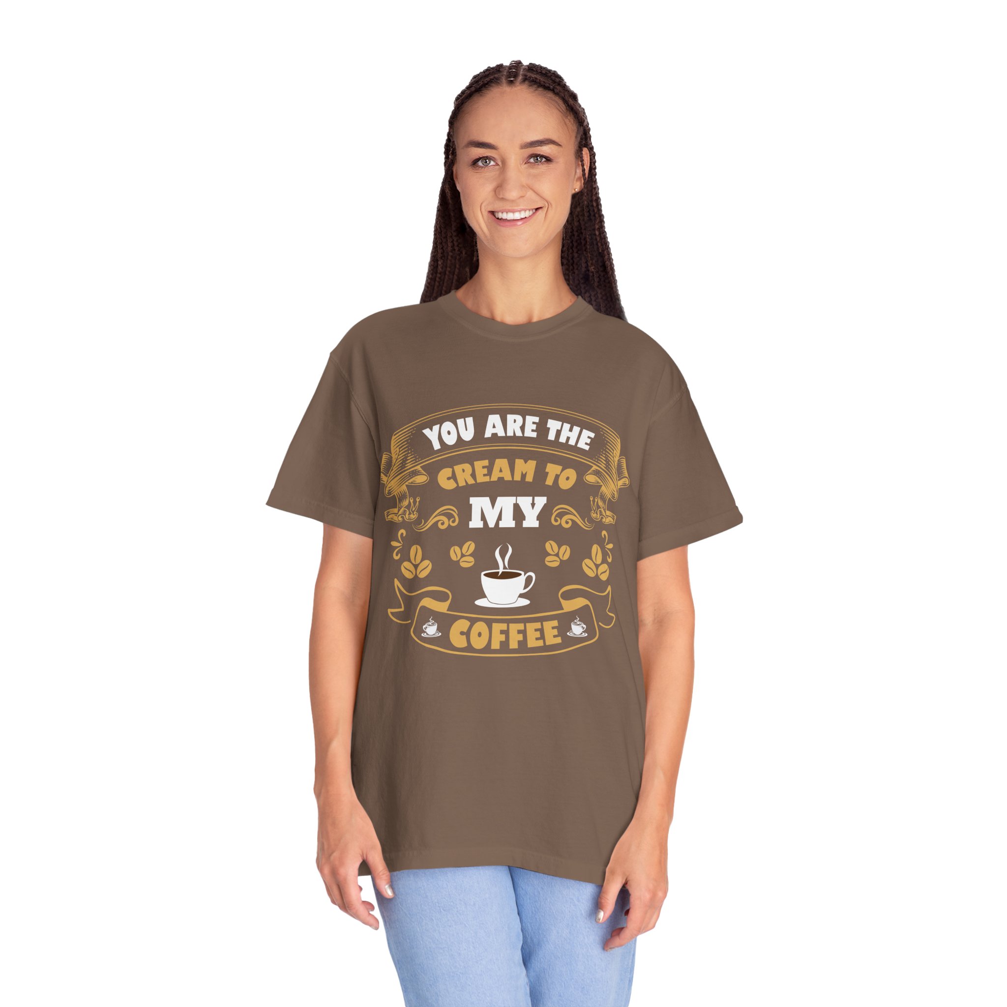 You Are the Cream to My Coffee T-Shirt – Vintage Coffee Lover Graphic Tee for Cute Romantic Vibes. - Image 11