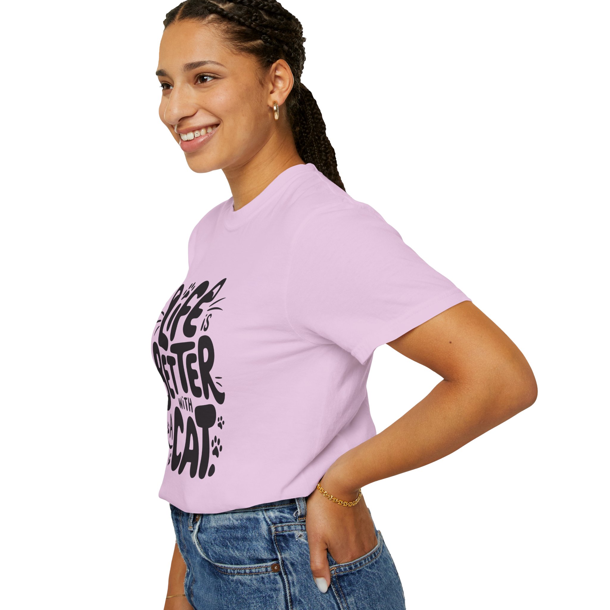 Life is Better with a Cat Unisex Tee, Cat Lover Gift, Animal T-Shirt, Cute Cat Shirt, Casual Wear for Cat Moms, Fun Pet Apparel. - Image 5