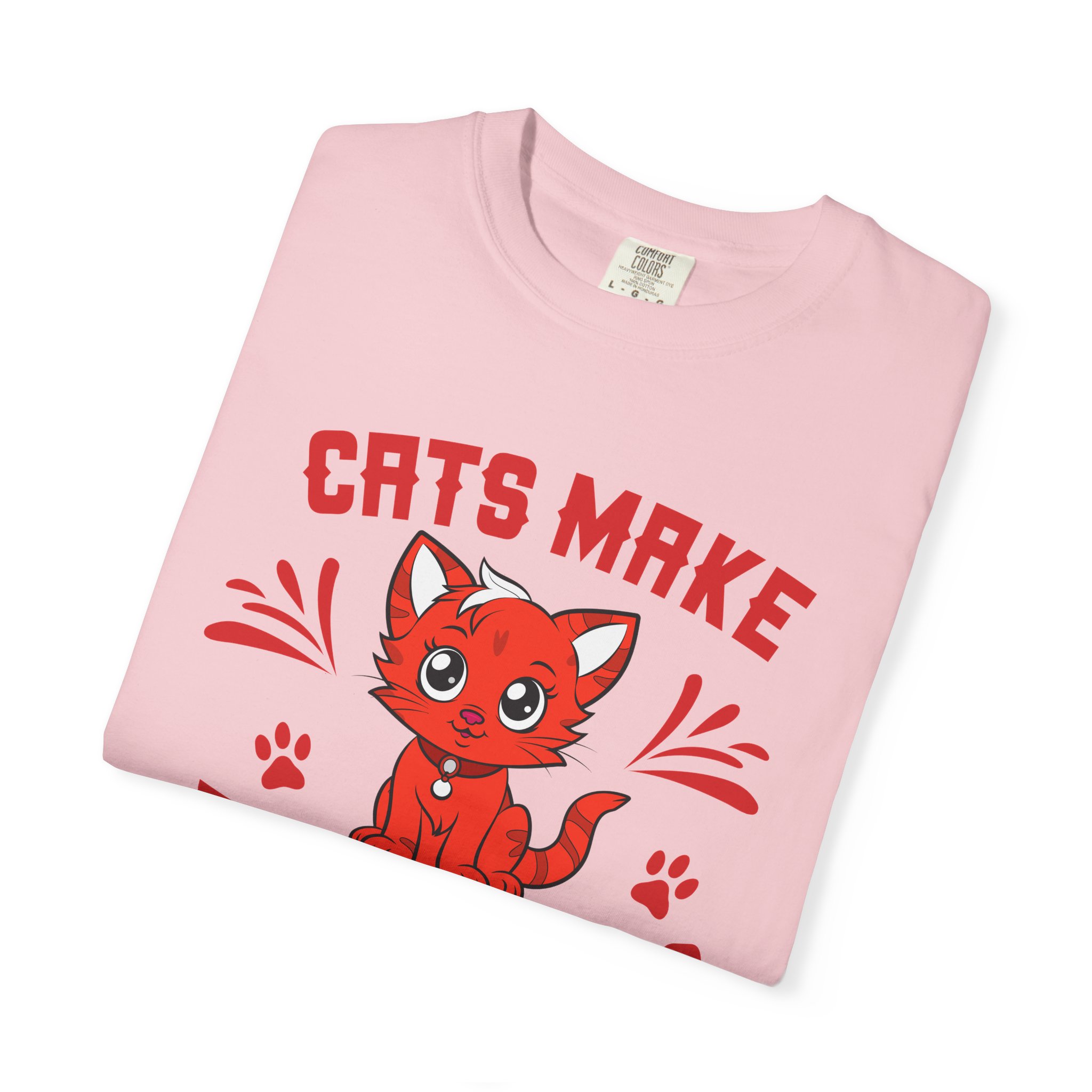 Cats Make Everything Better T-Shirt — Cute Red Kitten Graphic Tee for Cat Lovers, - Image 55