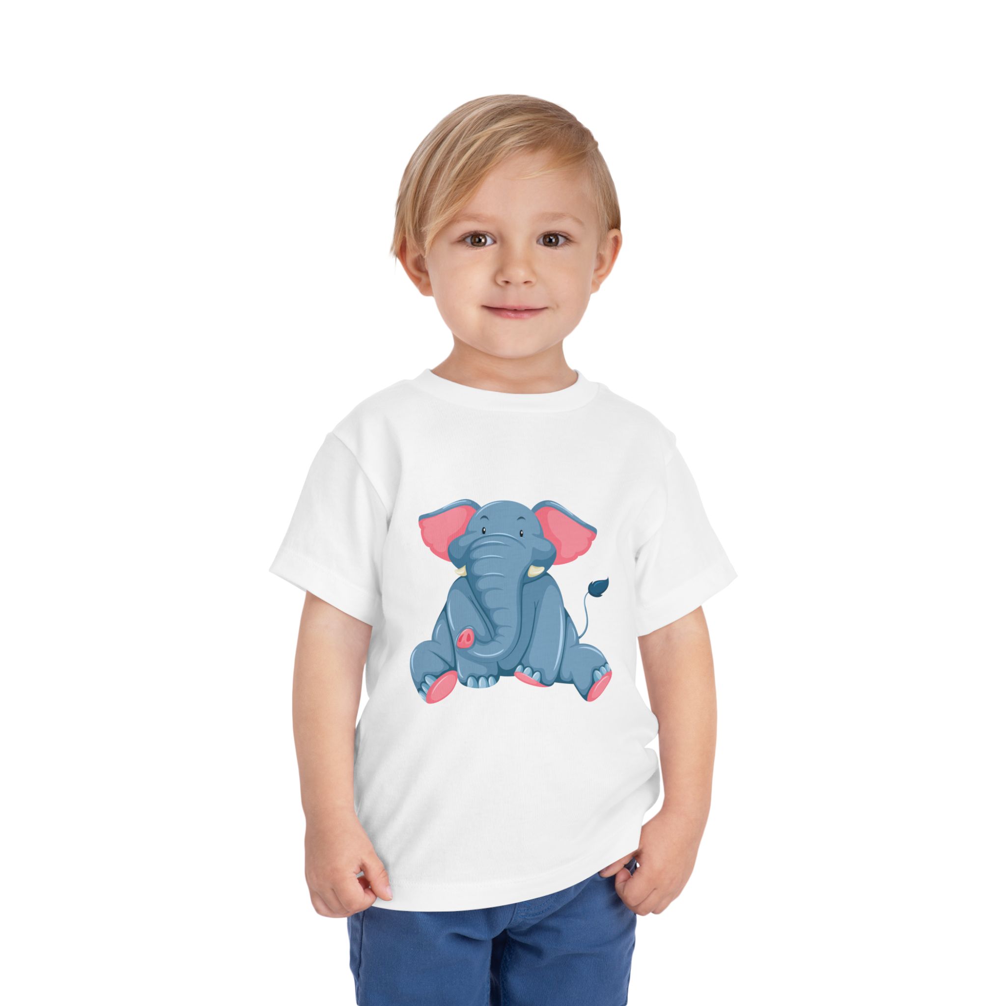 Cute Baby Elephant Toddler T-Shirt – Adorable Pink & Blue Elephant Graphic Tee for Kids, Boys & Girls. - Image 7