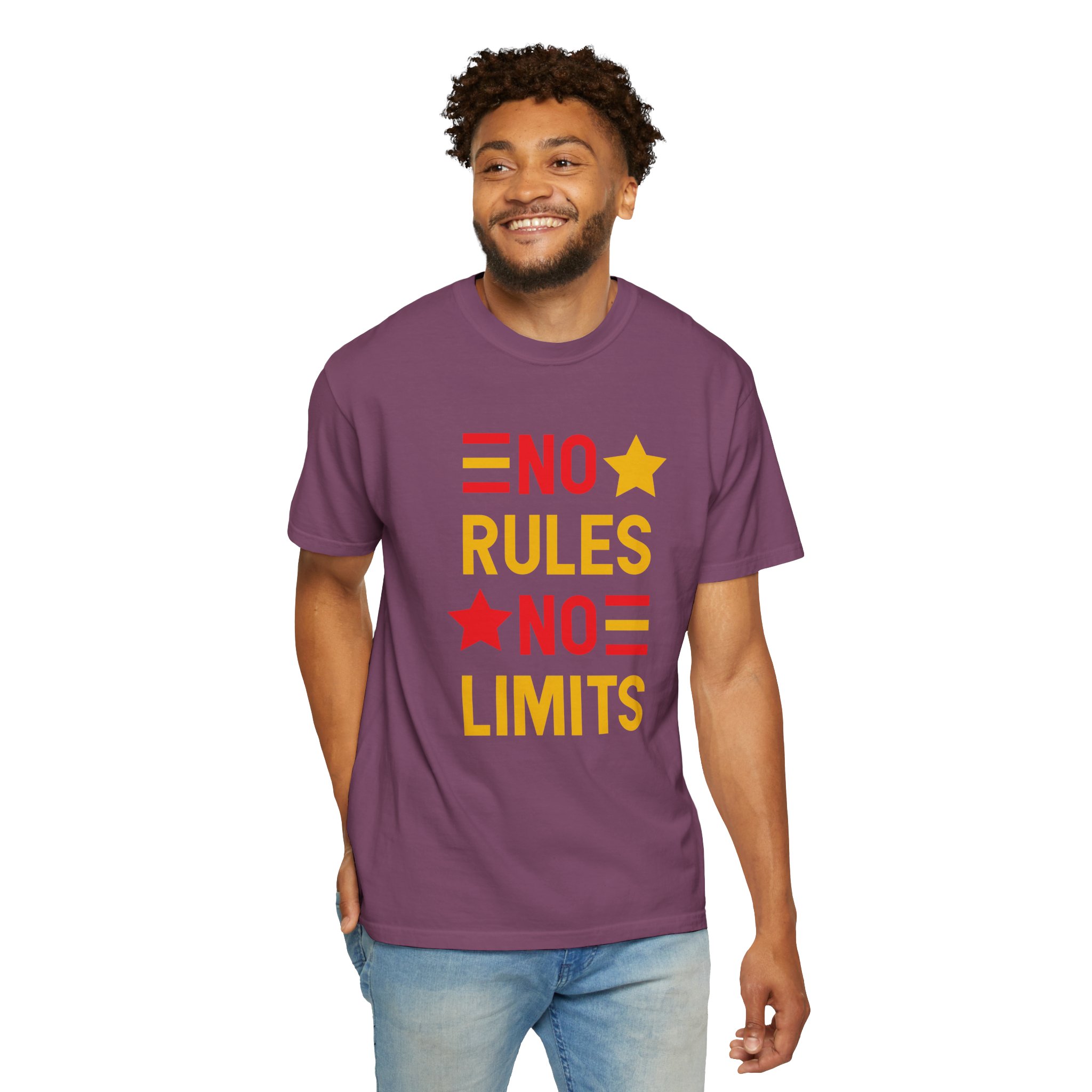 No Rules No Limits Graphic T-Shirt – Bold Retro Star Typography Tee for Streetwear Lovers & Trendy Style. - Image 54