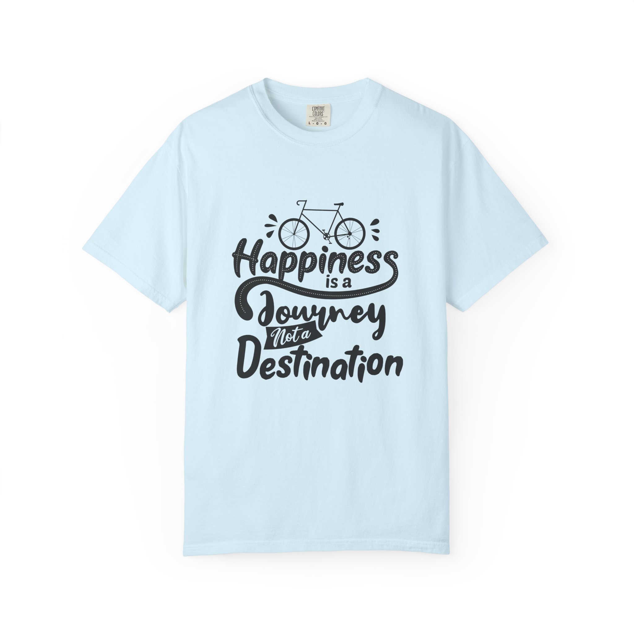 Inspirational T-Shirt, Happiness Journey Tee, Bike Lovers Gift, Casual Wear, Motivational Apparel, Adventure Clothing.
