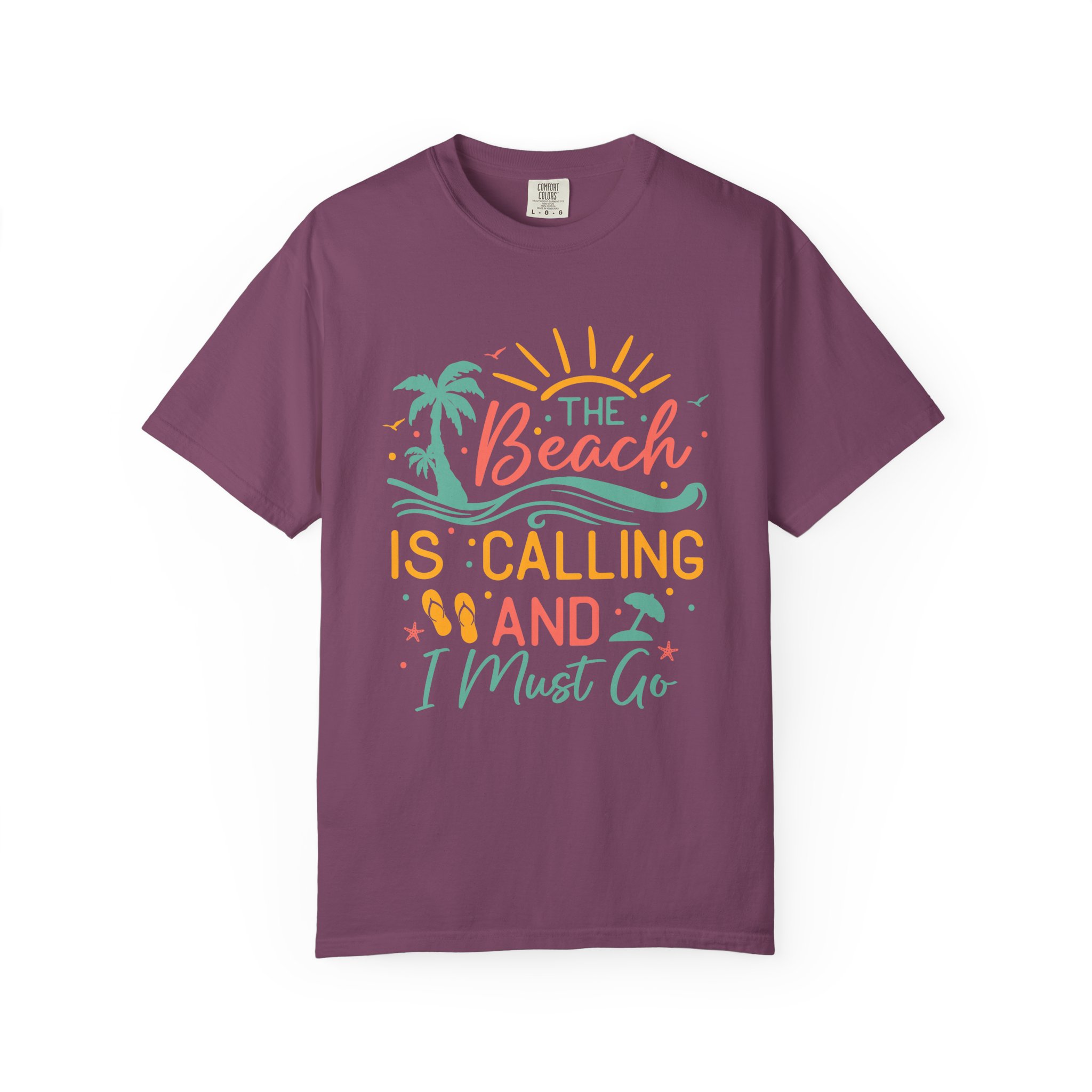 C - 13.4 - Beach-Themed Garment-Dyed T-Shirt, Summer Tee, Vacation Shirt, Gift for Beach Lovers, Casual Wear, Fun Summer Outfit. - Image 33
