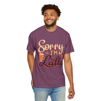 Funny coffee Tshirts for Coffee Lovers - Sorry I’m Latte Unisex Tee - Image 38