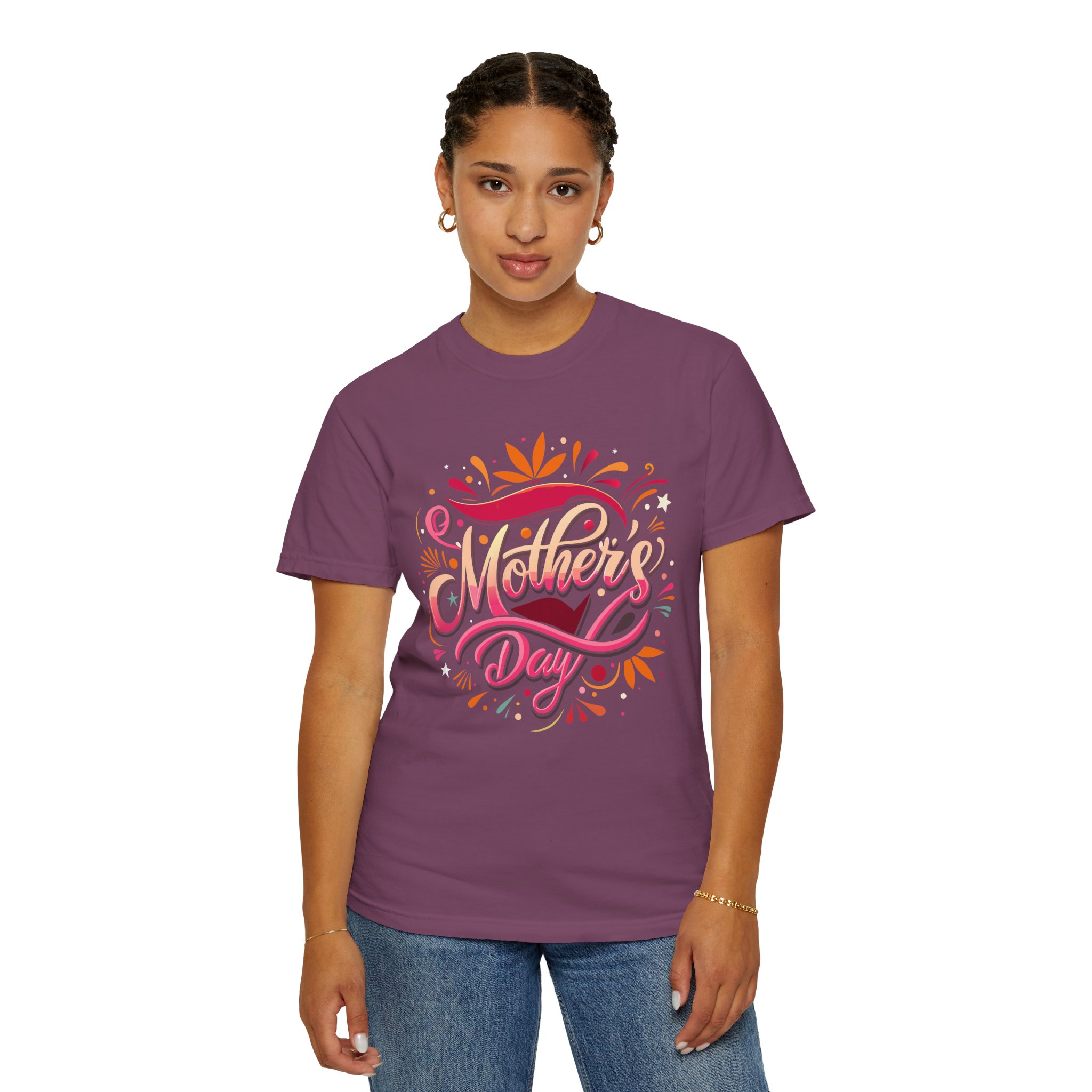 Mother's Day Garment-Dyed T-Shirt, Unisex Gift Tee, Floral Graphic Top, Casual Wear, Everyday Comfort. - Image 52