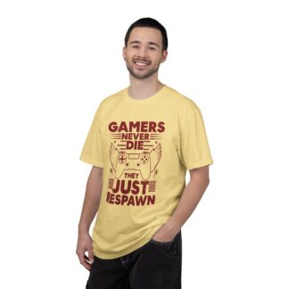 Retro Gaming Tshirt: Classic Arcade - Gamers Never Die They Just Respawn Unisex Tee - Image 26