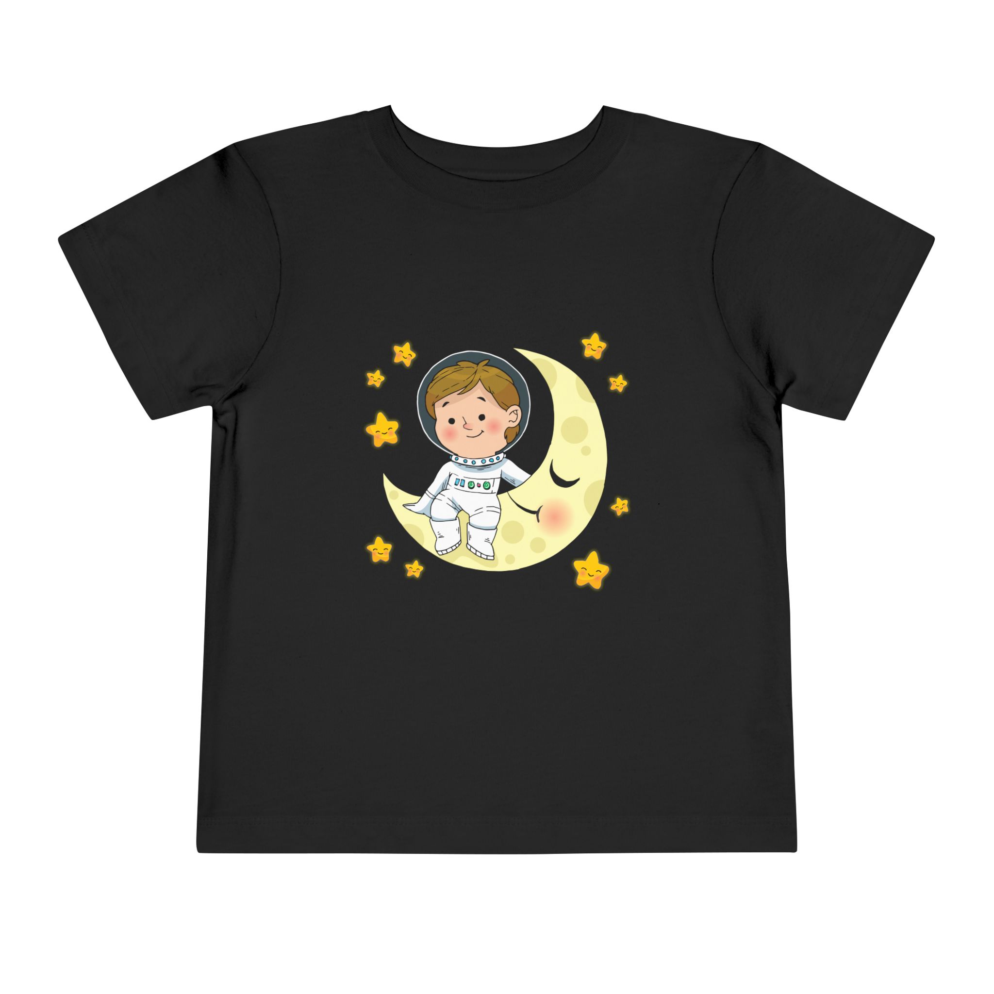 Cute Astronaut on Crescent Moon Toddler T-Shirt – Fun Space Adventure Graphic Tee for Kids, Boys & Girls. - Image 13