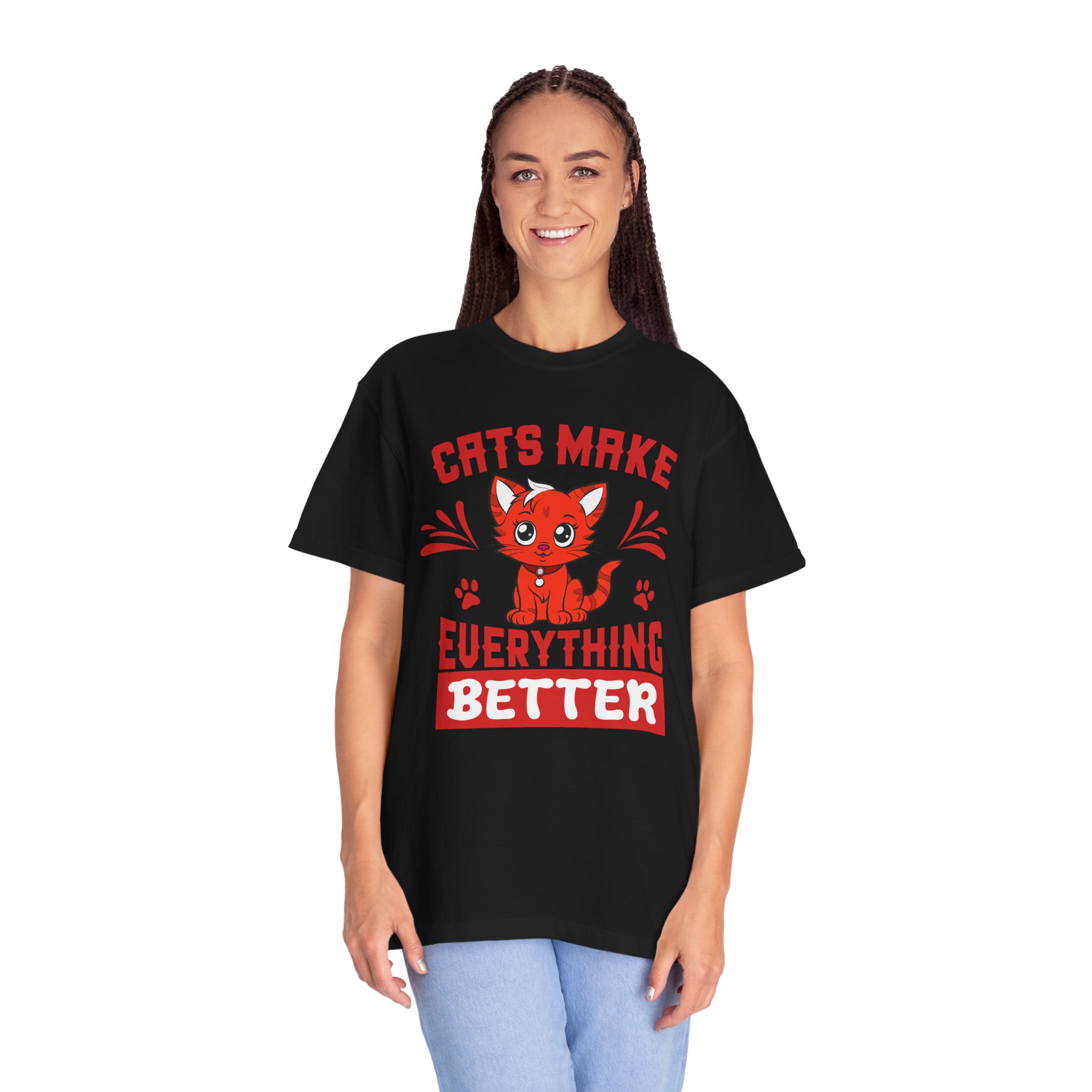 Cats Make Everything Better T-Shirt — Cute Red Kitten Graphic Tee for Cat Lovers, - Image 43
