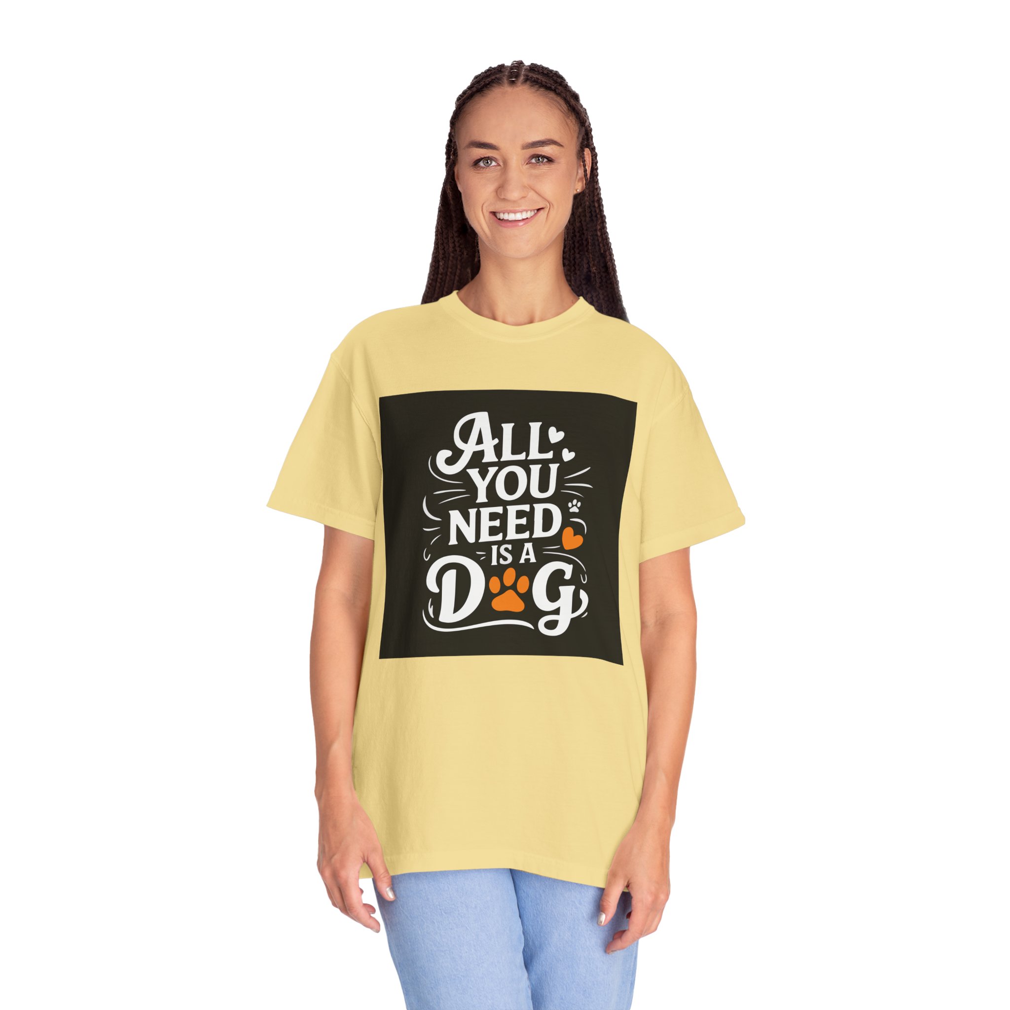 Dog Lover's Unisex Garment-Dyed T-Shirt | All You Need Is a Dog, Pet Owner Gift, Dog Mom Shirt, Animal Lover Tee, Cute Pet Apparel. - Image 11