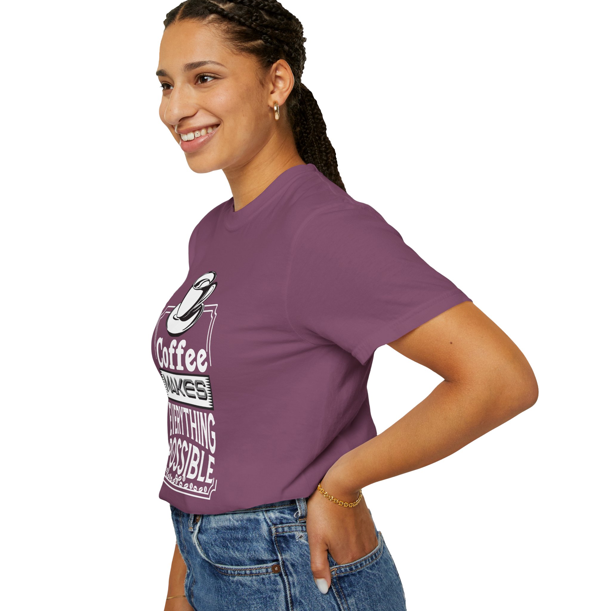 b2 - 1.3 - Coffee Makes Everything Possible T-Shirt – Funny Coffee Lover Graphic Tee for Motivation & Daily Energy. - Image 45