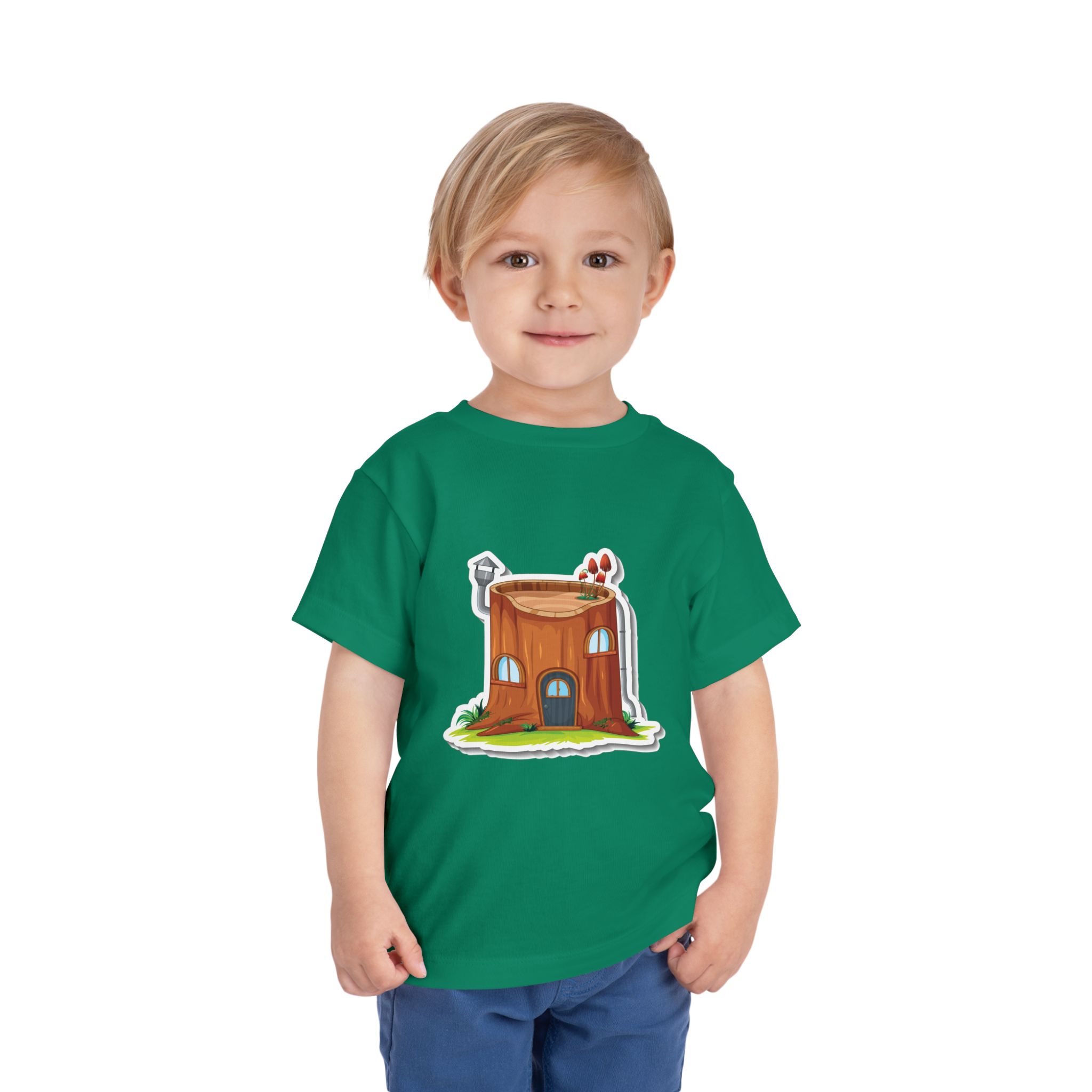 Cozy Tree Stump House Toddler T-Shirt – Cute Forest Cottage Graphic Tee for Kids, Boys & Girls. - Image 15