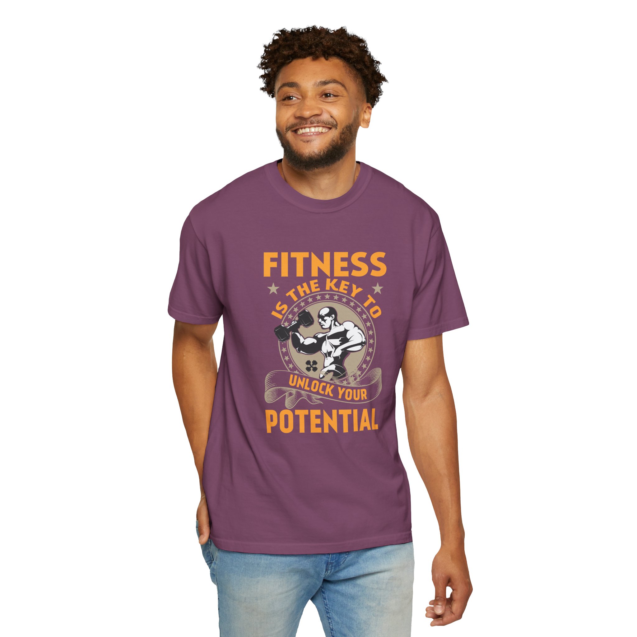 Fitness Is the Key to Unlock Your Potential T-Shirt – Motivational Gym Graphic Tee for Athletes, Strength & Peak Performance. - Image 54