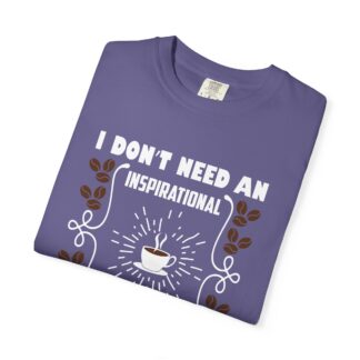 Coffee lover graphic tshirt: Real Daily Mood - Soft Cotton - Image 47