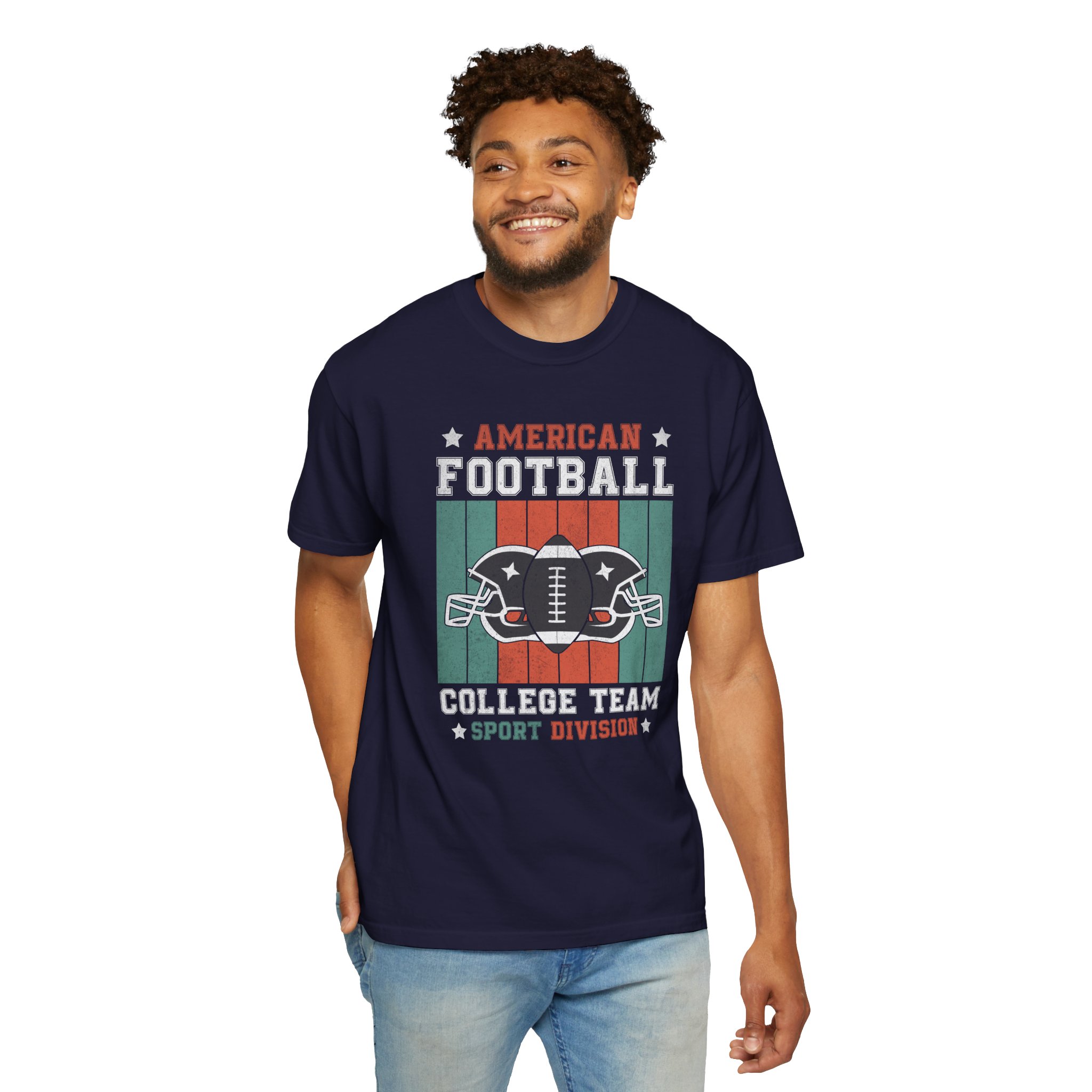 C - 16.16 - American Football College Team Unisex Garment-Dyed T-Shirt, Sports Fan Tee, Game Day Shirt, Gift for Football Lovers. - Image 6