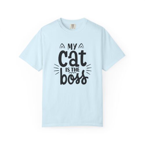 Cat Lover's Unisex Garment-Dyed T-Shirt - 'My Cat is The Boss'.