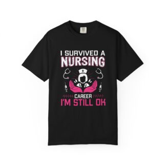 Nursing Survival T-shirt, Funny Nursing Gift, Nurse Appreciation Day Tee, Medical Career Humor Shirt, Unisex Casual Wear.