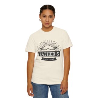 Father’s I Love You Vintage Mustache T-Shirt – Cute Love Graphic Tee for Dads, Perfect Gift for Father’s Day, Birthday & Special Celebration Wear. - Image 4
