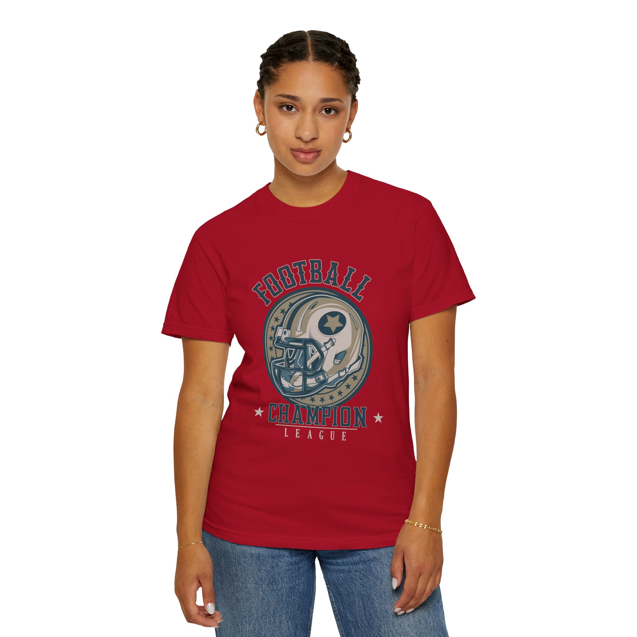 Football Champion T-Shirt, Unisex Garment-Dyed Tee for Sports Fans, Vintage Sports Apparel, Gift for Football Lovers, Casual Wear. - Image 52