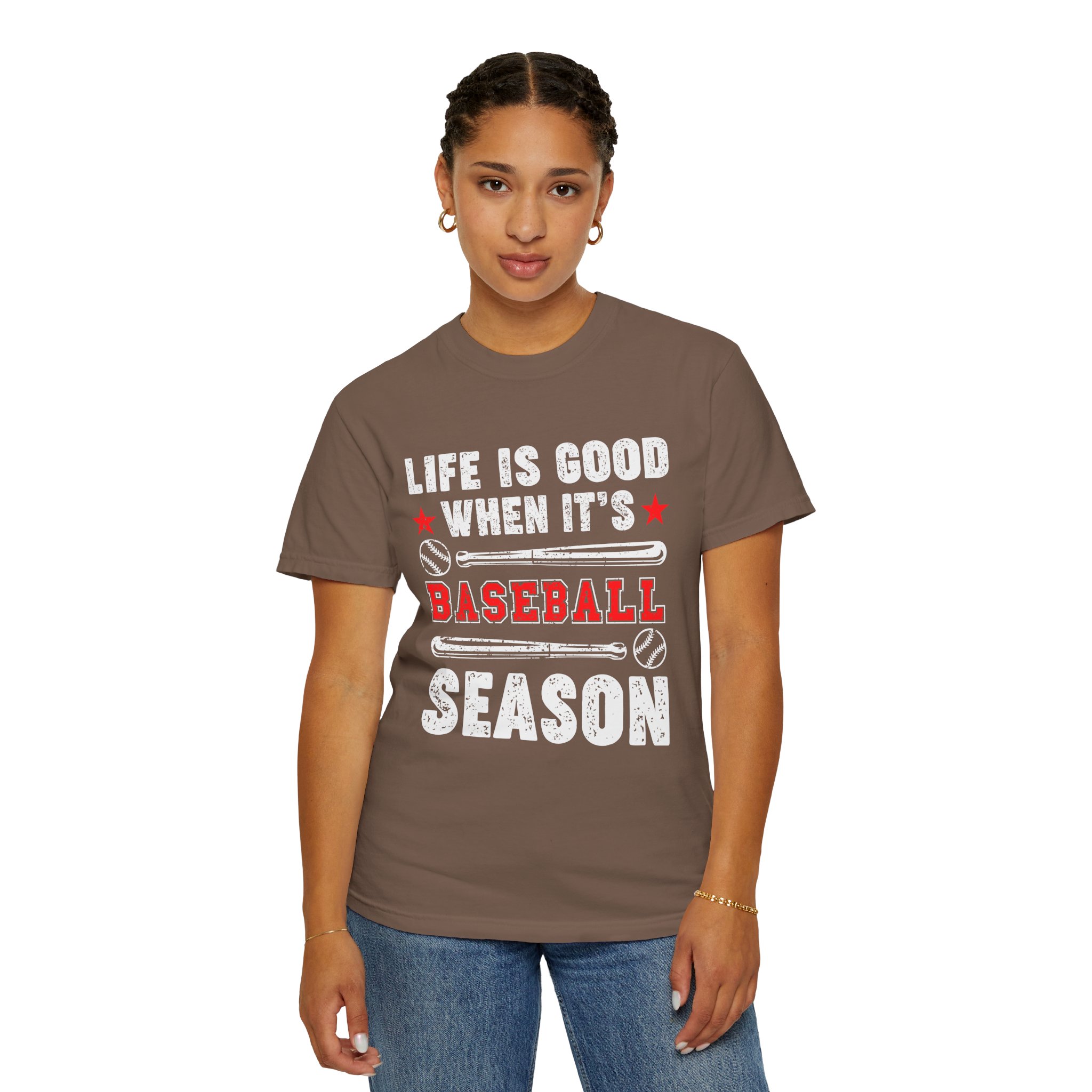 Life Is Good Baseball Season T-Shirt, Unisex Tee for Sports Lovers, Gift for Baseball Fans, Casual Wear, Summer Vibes, Game Day Apparel. - Image 4