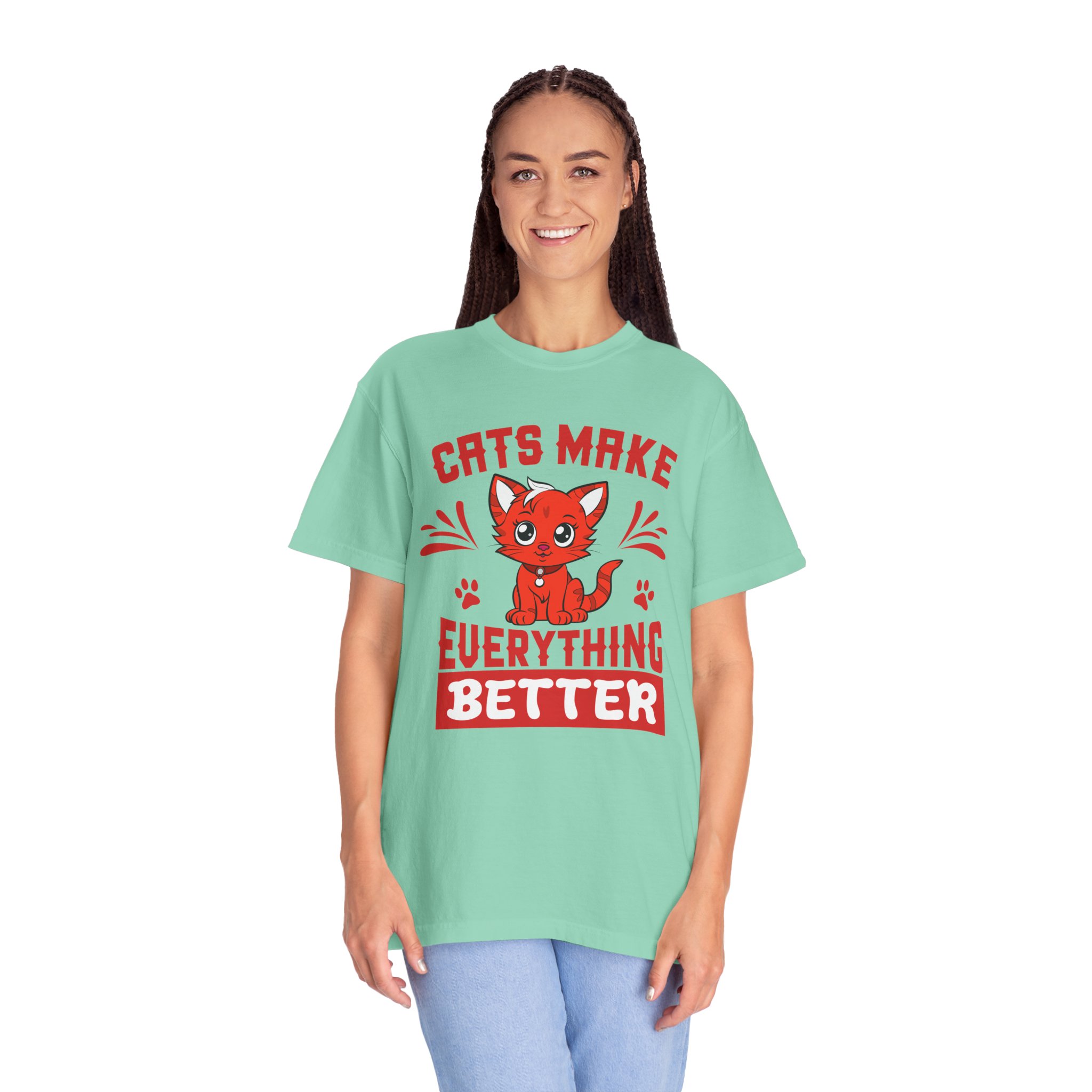 Cats Make Everything Better T-Shirt — Cute Red Kitten Graphic Tee for Cat Lovers, - Image 27