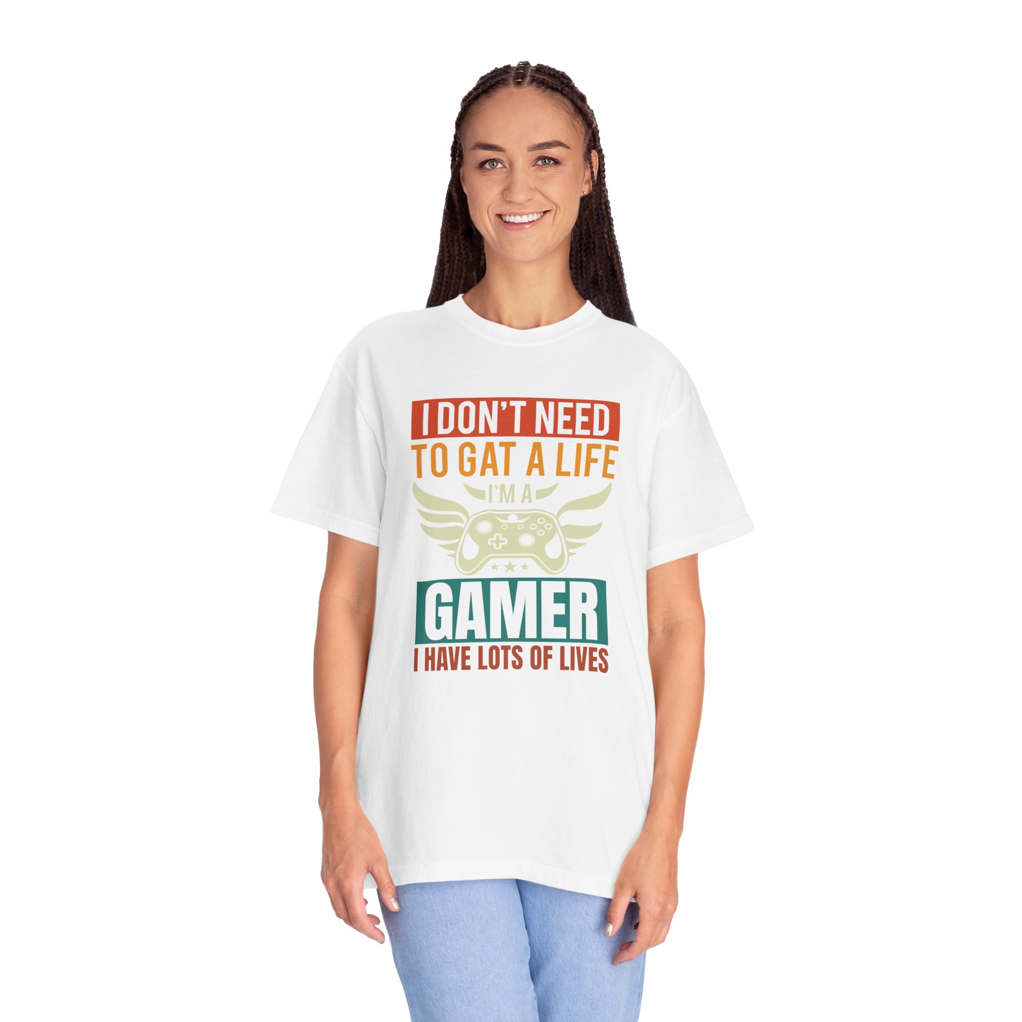b2 - 3.19 - I Don’t Need to Get a Life, I Have Lots of Lives T-Shirt – Funny Retro Gamer Controller Graphic Tee for Humor & Classic Gaming Vibes. - Image 11