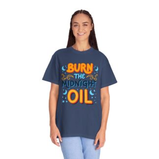 Bold motivational quote tee - Burn the Midnight Oil Unisex Tee - Image 27