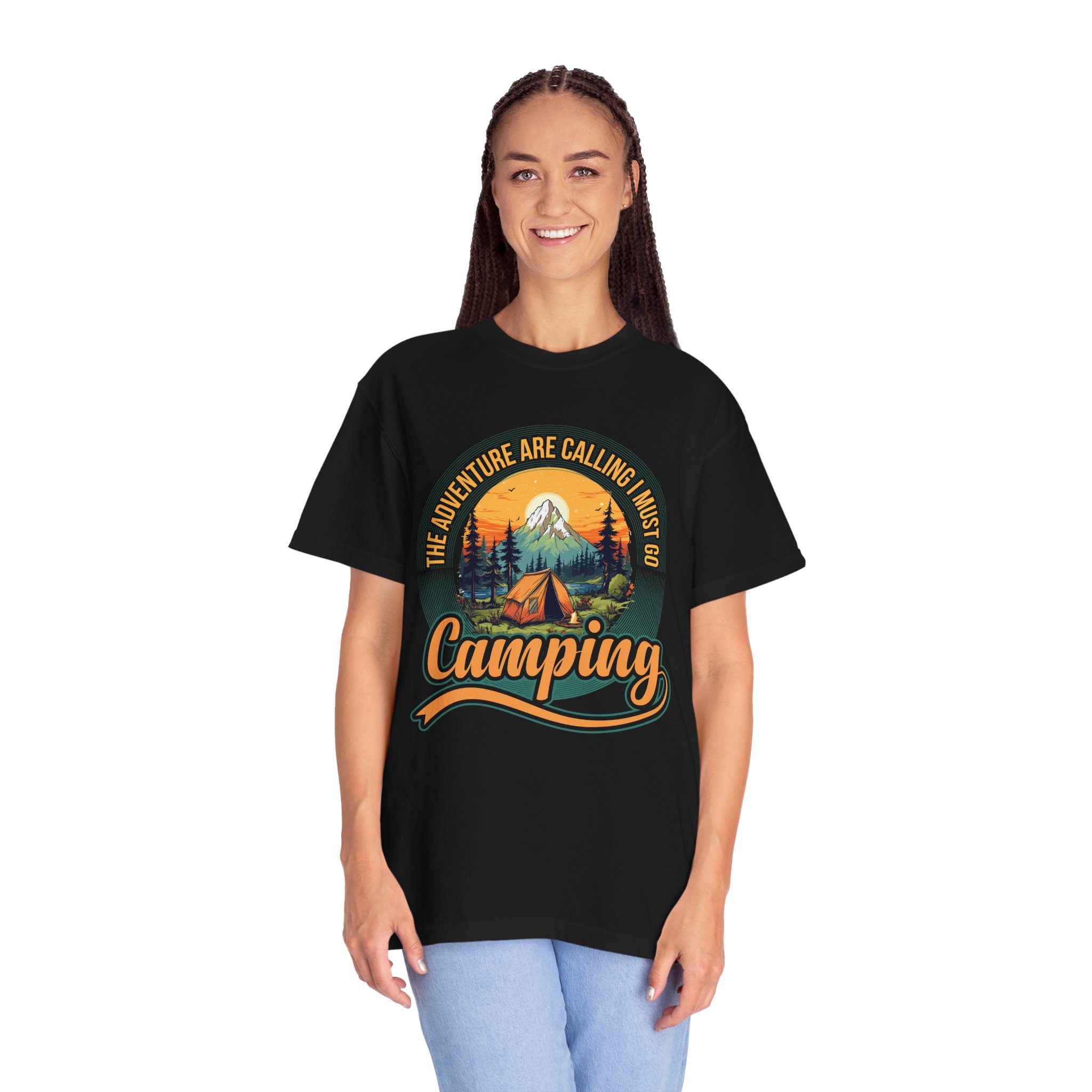 Adventure Camping T-Shirt, Unisex Garment-Dyed Tee, Camping Lovers Gift, Outdoor Adventure Shirt, Nature Graphic Tee. - Image 3